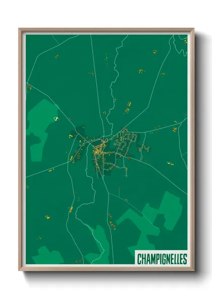 Une affiche de carte sur Champignelles