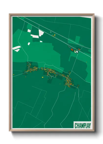 Une affiche de carte sur Champlay