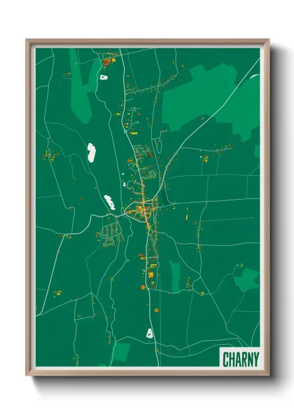 Une affiche de carte sur Charny
