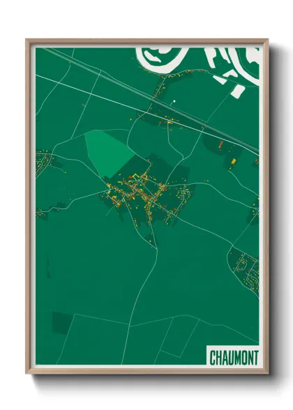 Une affiche de carte sur Chaumont