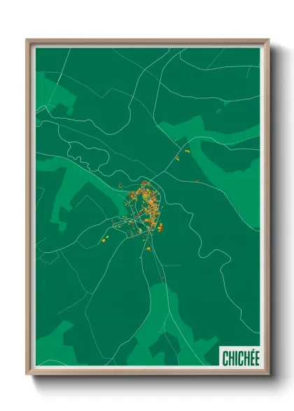 Une affiche de carte sur Chichée
