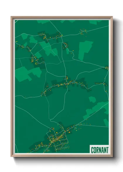 Une affiche de carte sur Cornant