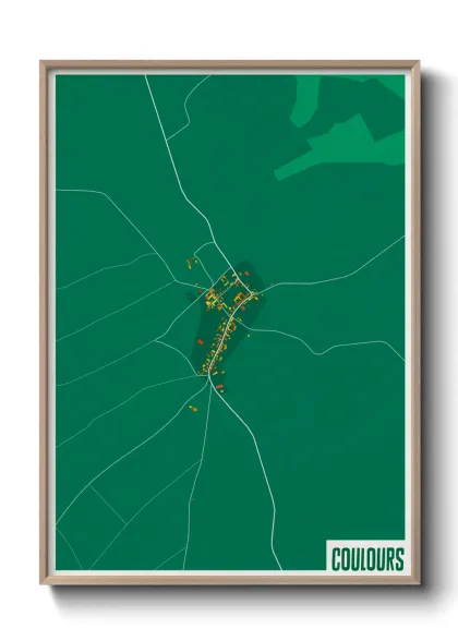 Une affiche de carte sur Coulours