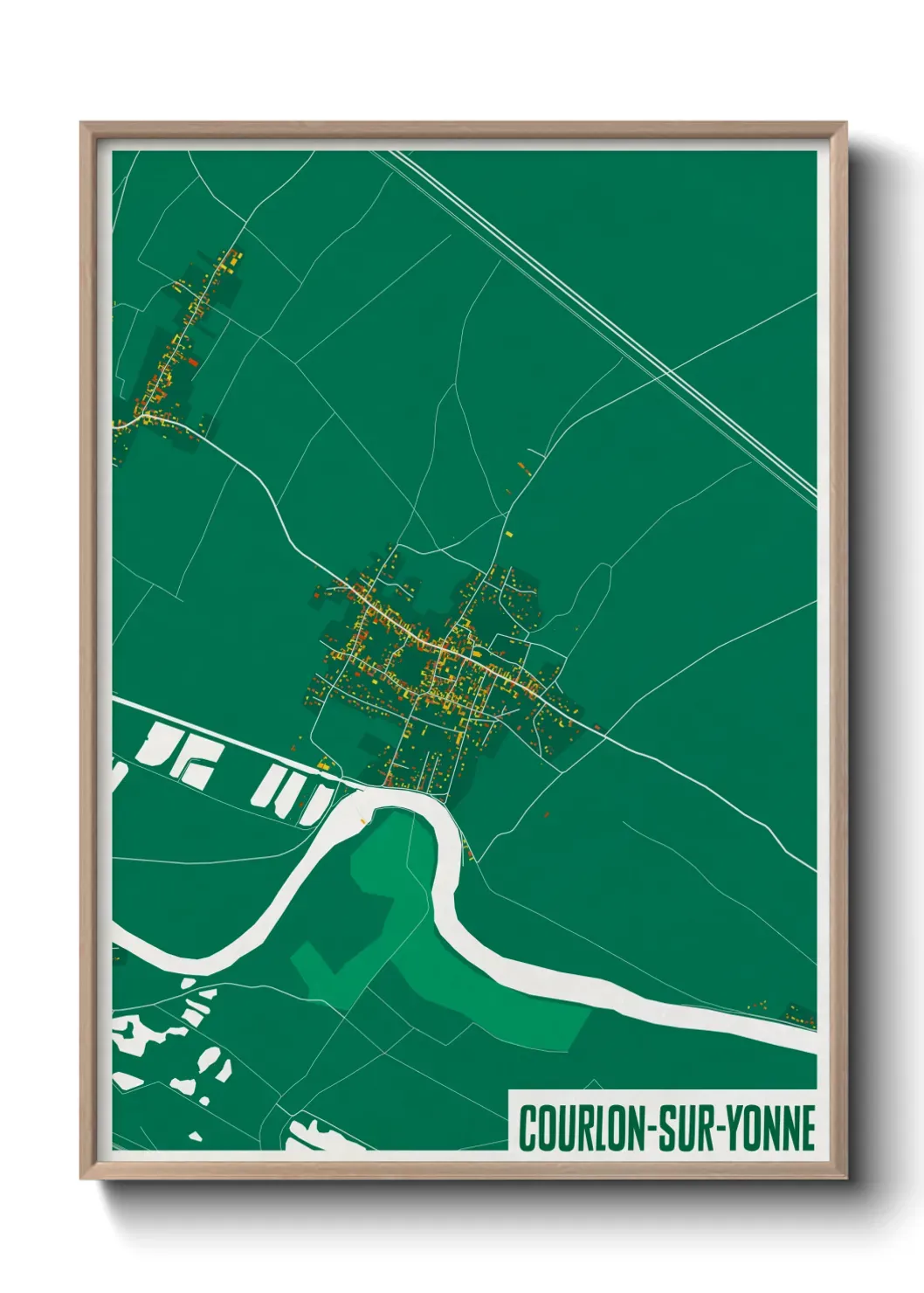 Un poster carte Courlon-sur-Yonne