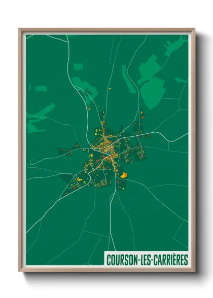 Une affiche de carte sur Courson-les-Carrières