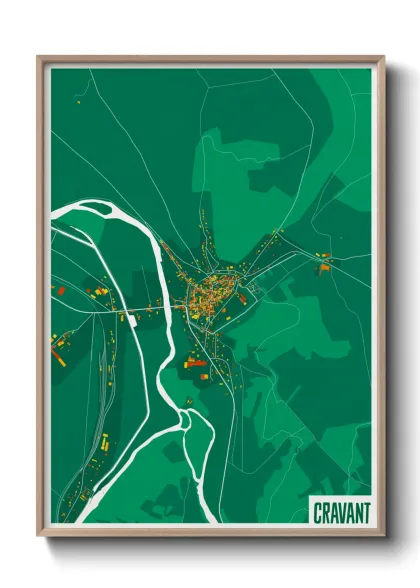 Une affiche de carte sur Cravant