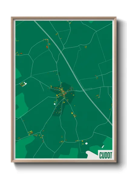 Une affiche de carte sur Cudot