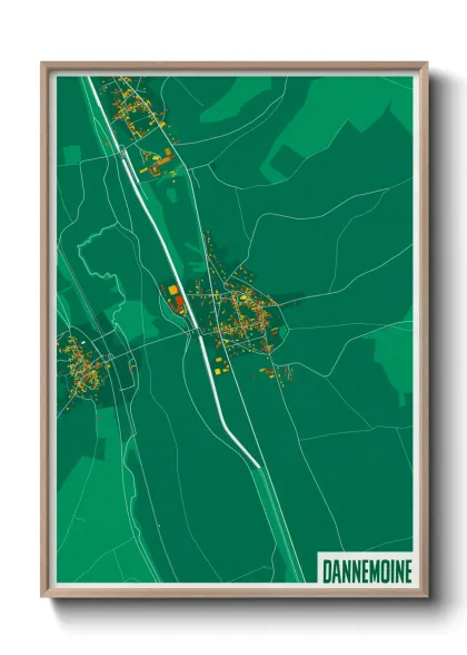Une affiche de carte sur Dannemoine