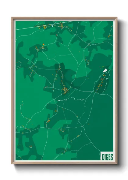 Une affiche de carte sur Diges