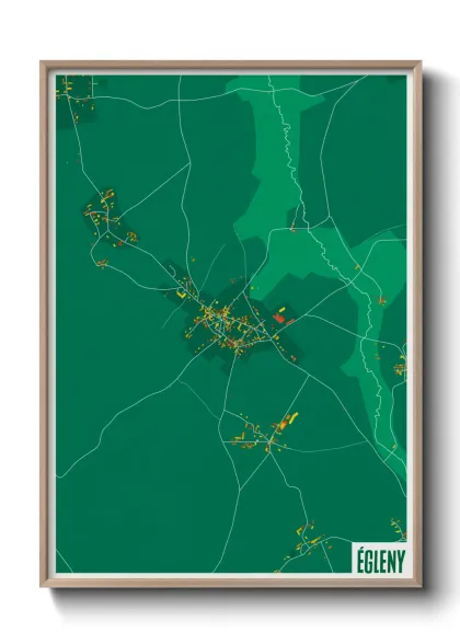 Une affiche de carte sur Égleny