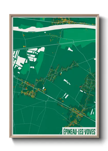 Une affiche de carte sur Épineau-les-Voves