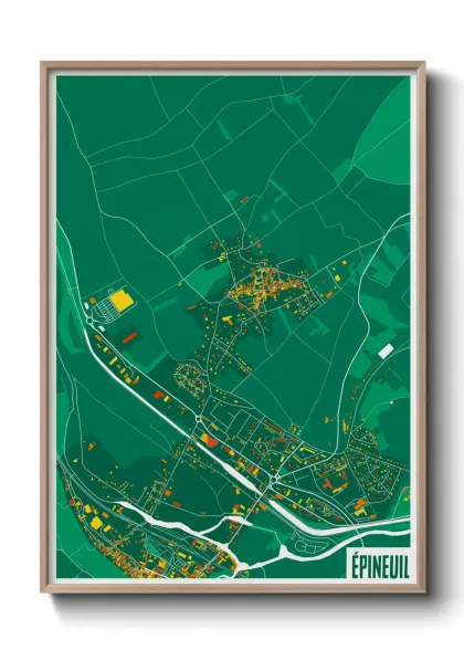 Une affiche de carte sur Épineuil