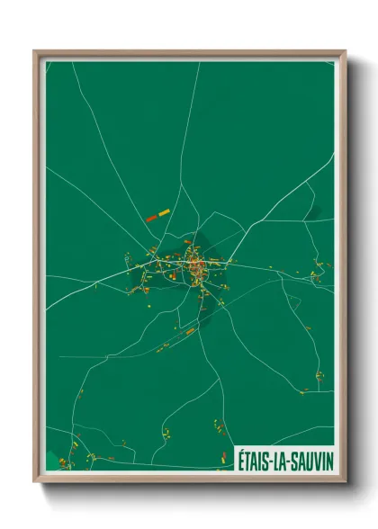 Une affiche de carte sur Étais-la-Sauvin