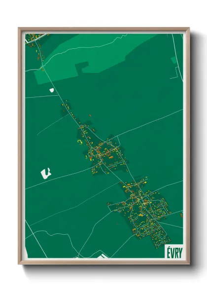 Une affiche de carte sur Évry