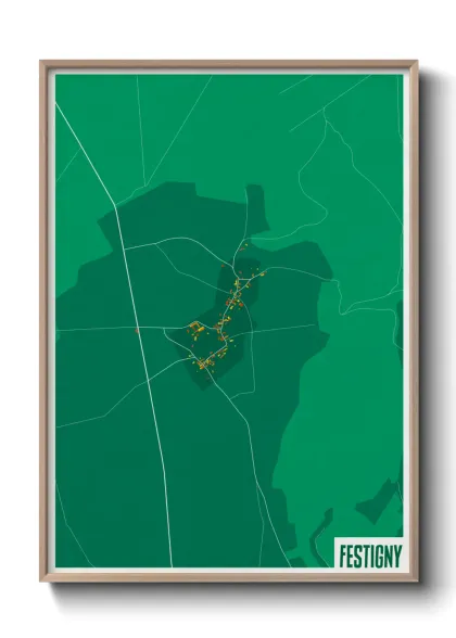 Une affiche de carte sur Festigny