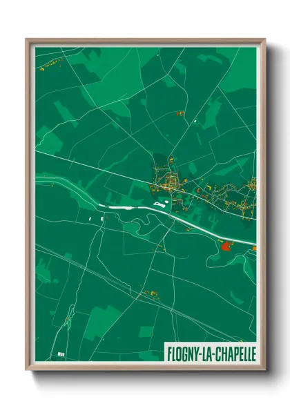 Une affiche de carte sur Flogny-la-Chapelle