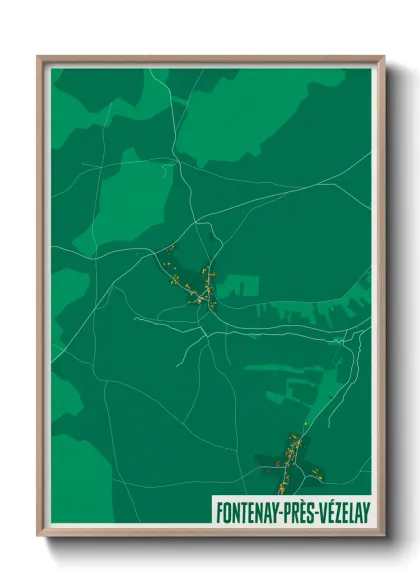 Une affiche de carte sur Fontenay-près-Vézelay