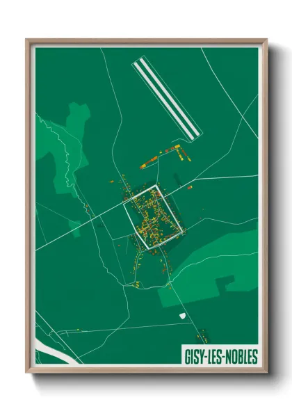 Une affiche de carte sur Gisy-les-Nobles