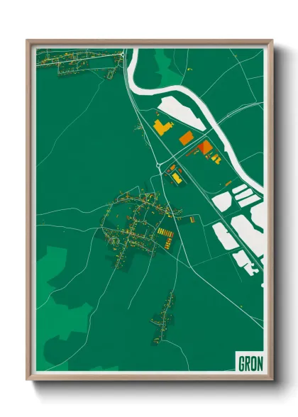 Une affiche de carte sur Gron