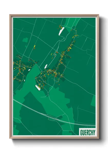 Une affiche de carte sur Guerchy