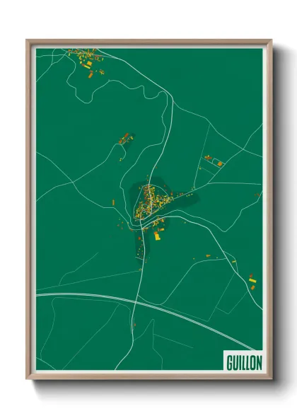 Une affiche de carte sur Guillon