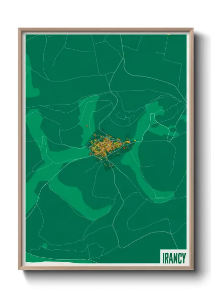 Une affiche de carte sur Irancy