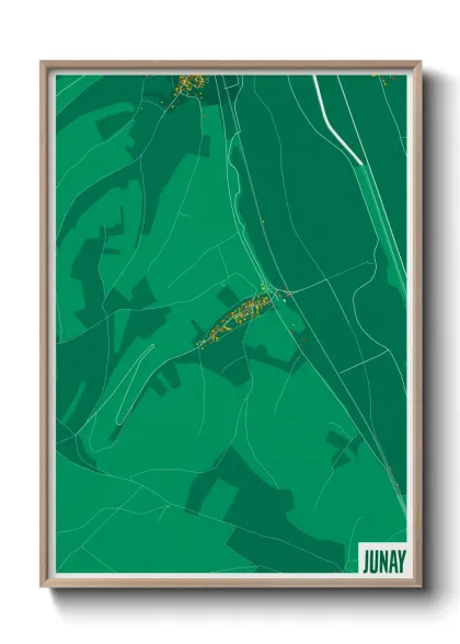 Une affiche de carte sur Junay