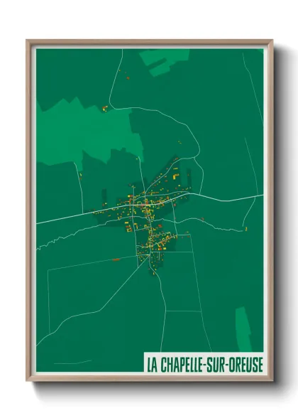 Une affiche de carte sur La Chapelle-sur-Oreuse