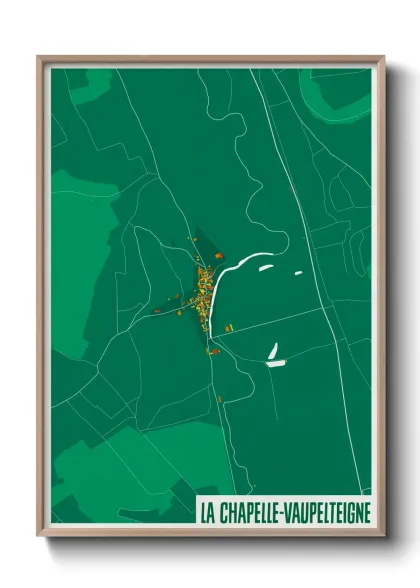 Une affiche de carte sur La Chapelle-Vaupelteigne