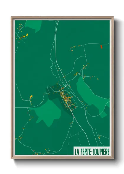Une affiche de carte sur La Ferté-Loupière