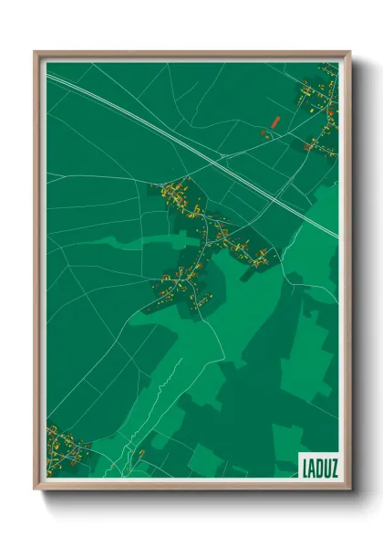 Une affiche de carte sur Laduz