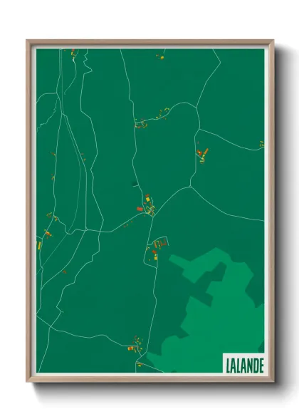 Une affiche de carte sur Lalande