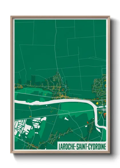 Une affiche de carte sur Laroche-Saint-Cydroine