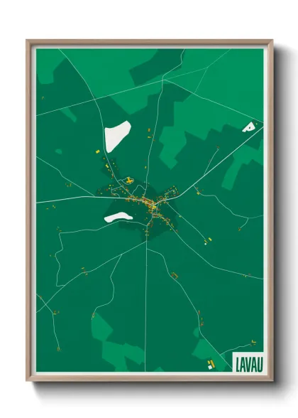 Une affiche de carte sur Lavau