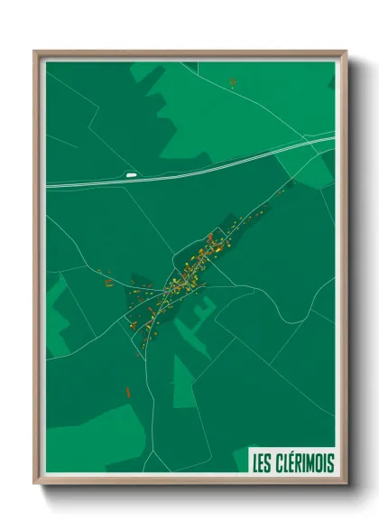 Une affiche de carte sur Les Clérimois