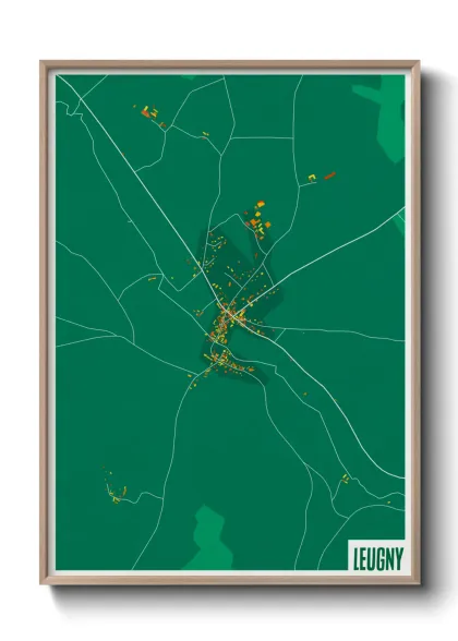 Une affiche de carte sur Leugny