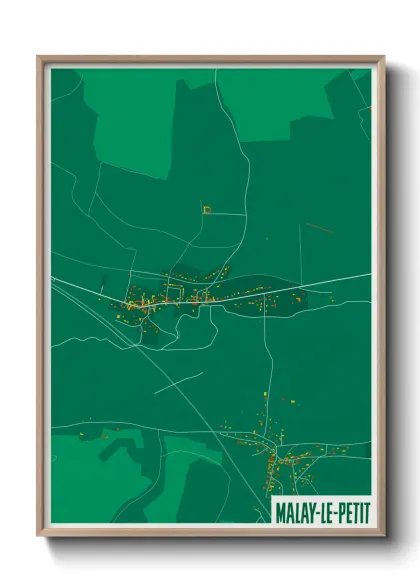 Une affiche de carte sur Malay-le-Petit