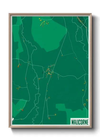 Une affiche de carte sur Malicorne