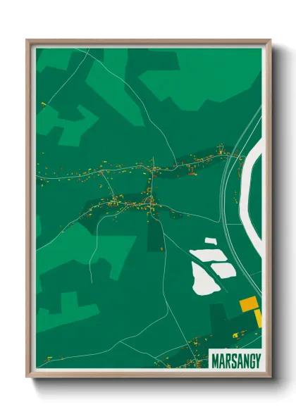 Une affiche de carte sur Marsangy