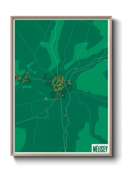 Une affiche de carte sur Mélisey