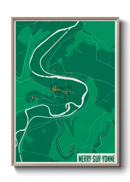 Une affiche de carte sur Merry-sur-Yonne