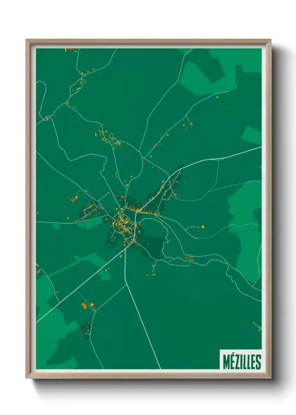 Une affiche de carte sur Mézilles