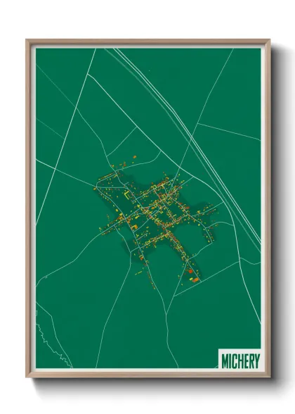 Une affiche de carte sur Michery