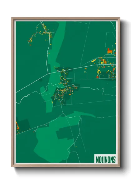 Une affiche de carte sur Molinons