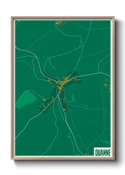 Une affiche de carte sur Ouanne