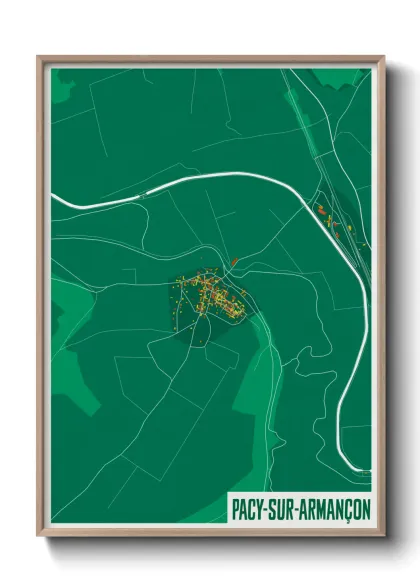 Une affiche de carte sur Pacy-sur-Armançon
