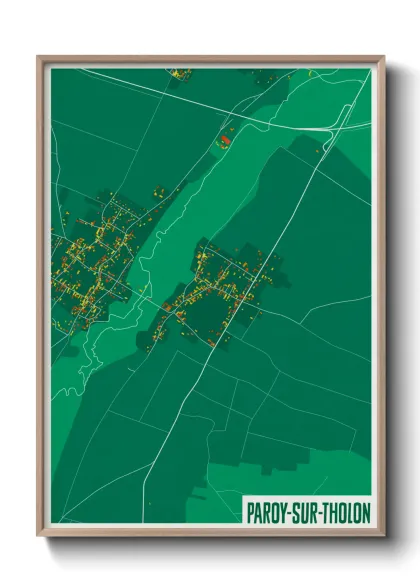 Une affiche de carte sur Paroy-sur-Tholon