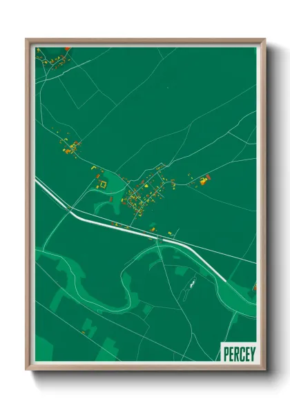 Une affiche de carte sur Percey