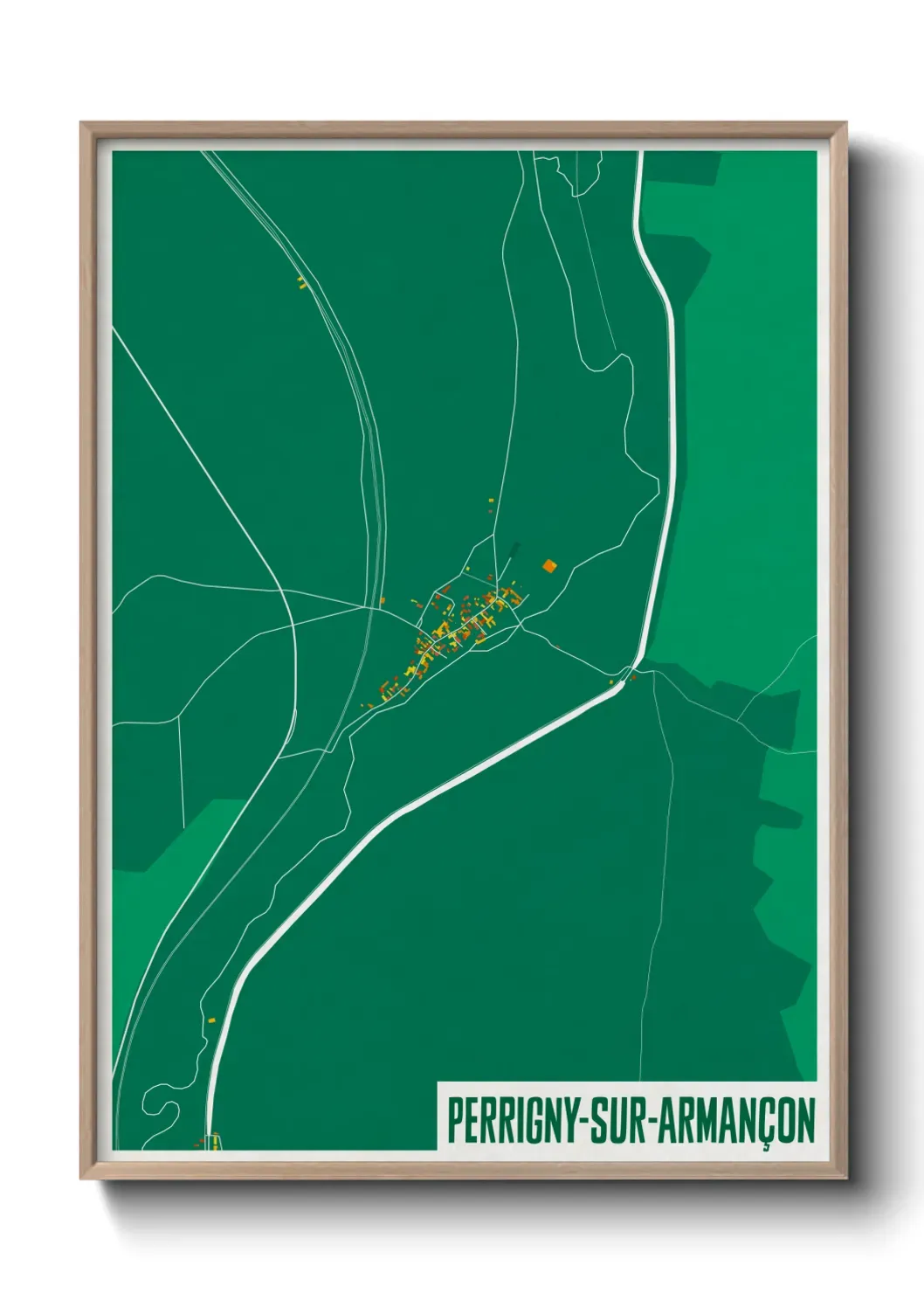 Un poster carte Perrigny-sur-Armançon