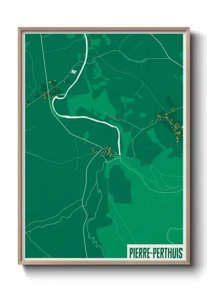 Une affiche de carte sur Pierre-Perthuis